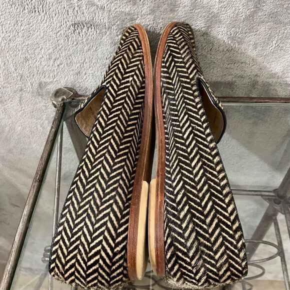 Matt Bernson Calf Hair Herringbone Flats Shoes Women's Size 8 Brown/Black - Picture 7 of 16
